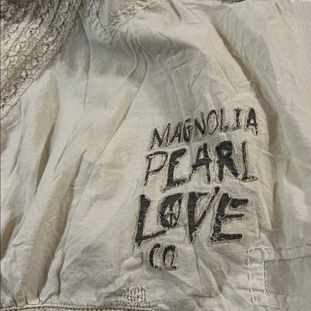 Magnolia Pearl Gray and Cream Short Sleeve Top - Picture 6 of 7